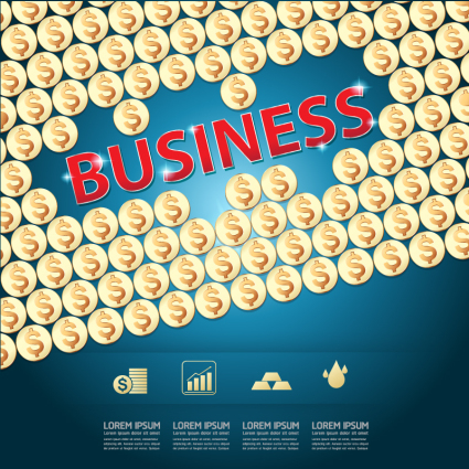 Creative Business Information Karte Vektor Material Gold