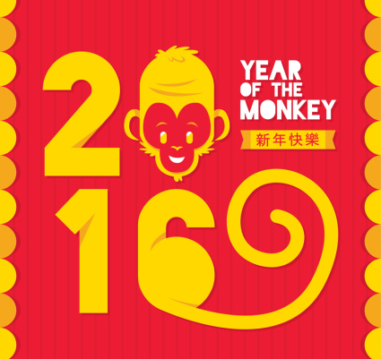 Golden Monkey-Grußkarte Vektor-Material