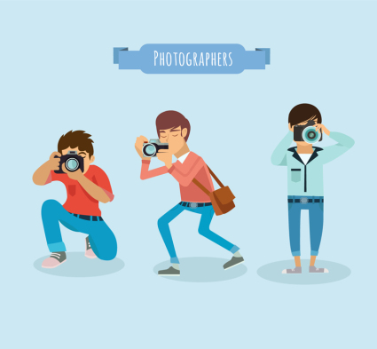 3 Fotografen Männer Design Vektoren