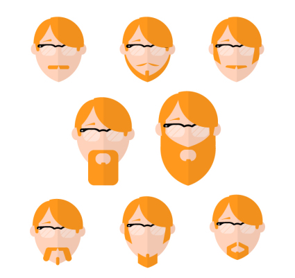 8 Fotos Vector orange Haare Mann