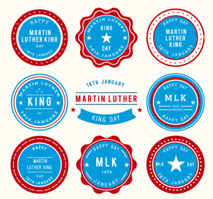 8 Martin Luther King Day Abzeichen Vektor Material