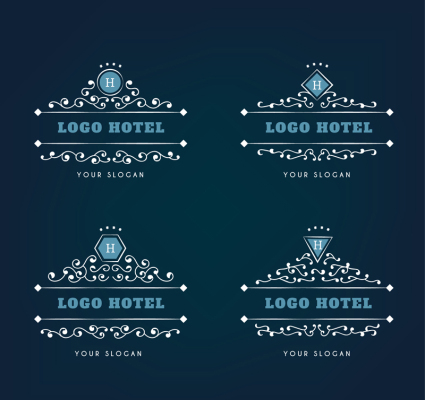 4 logo Vektor-Muster kreatives Hotel