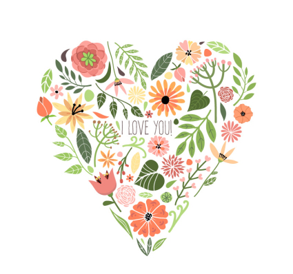 Kreative Blumen Zusammensetzung der Liebe Vektor-Material