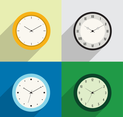 4 Farb-Vektor-Clock-Design