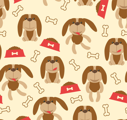 Nahtlose Hintergrund Vektor Cartoon-Hund