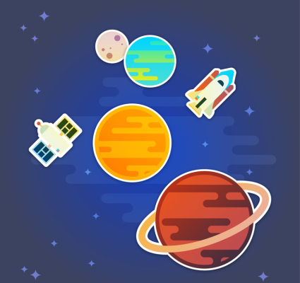 Cartoon-Aufkleber Vektor Material Universum