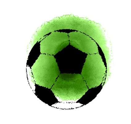 Grne Aquarell blhenden Fußball Vektor-Material
