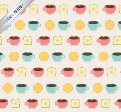 Kaffee und Brot nahtlose Hintergrund Vektor-Material