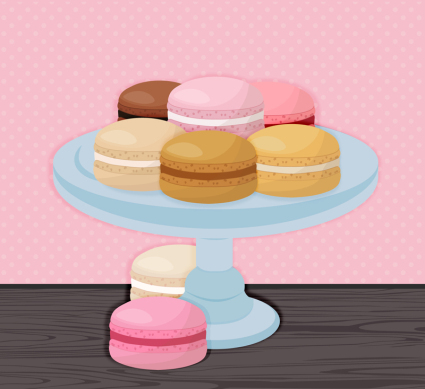 Hohe Platte Macarons Vektor-Material