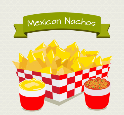 Köstliche Mexikanische Nachos Vektor-Material