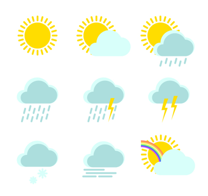 9 frische Wetter-Symbol Vektor-Material