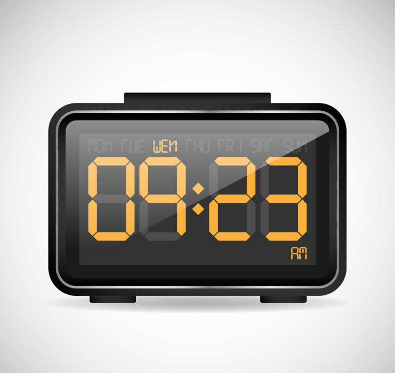 Schwarz elektronische Uhr-Design Vektor-Material
