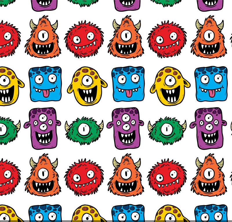 Cute Cartoon-Monster nahtlose Hintergrund Vektor