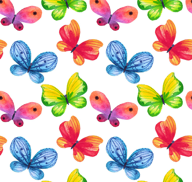 Aquarell-Schmetterling nahtlose Hintergrund Vektor-Material
