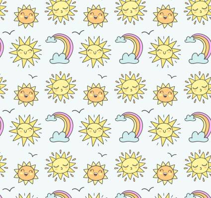 Sonne und Regenbogen nahtlose Hintergrund Vektor-Material