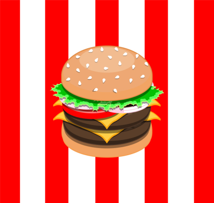 Köstlicher Hamburger Design-Vektor-Material