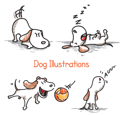 4 Spiel Haustier Hund Vektor Material