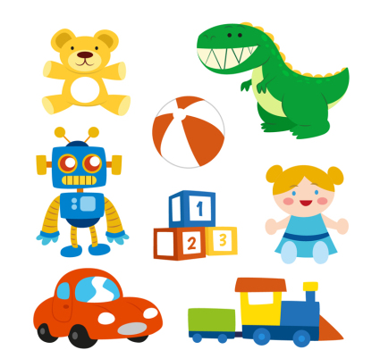 8 schöne Kinderspielzeug Vektor Material
