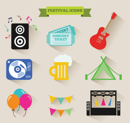 9 exquisite Symbol Vektor Material Music Festival