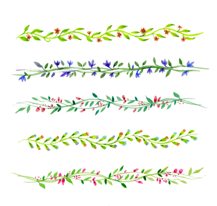 5 Spitze Aquarell Design Vektor-Material