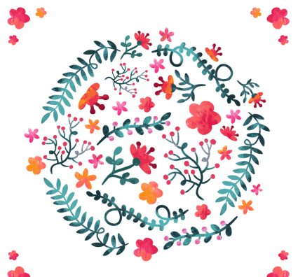 Aquarell Blumen und Blätter Vektor-Material