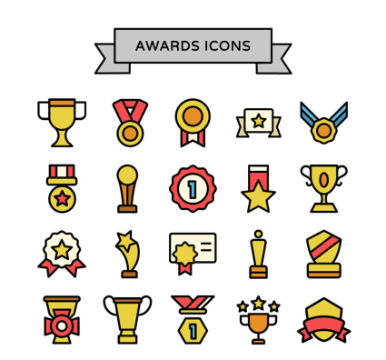 20 Absatz Trophy Auszeichnungen Symbol Vektor-Material