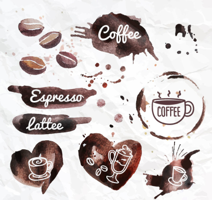 8 Design Vector Kaffeeflecken
