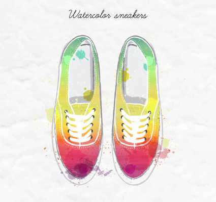 Stained Wassersportschuhe Vektor Material