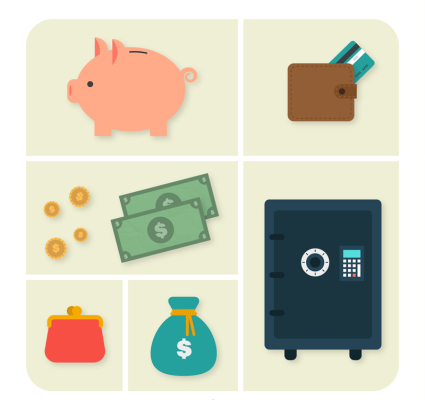 6 Finanz Symbol Vektor Material Elemente