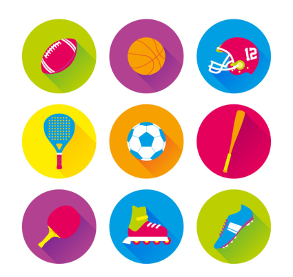 9 Farbe Sport-Symbol Vektor-Material