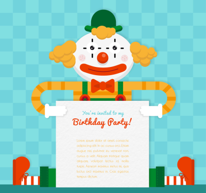 Kreative Clown-Geburtstags-Party Plakat Vektor