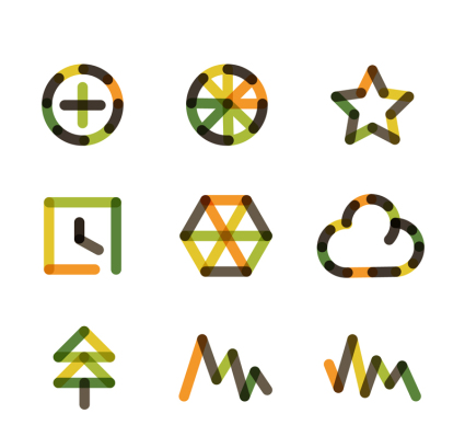 9 Kreative Bannfarbe Symbol Vektor-Material