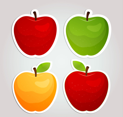 4 kreatives Apple Aufkleber Vektor-Material