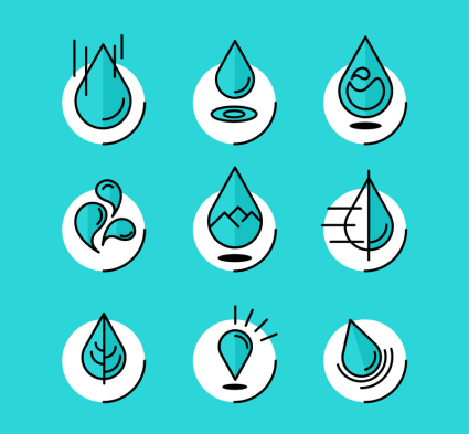 9 Creative-Droplet-Symbol Vektor-Material