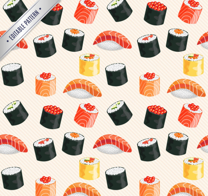 Köstliche Sushi nahtlose Hintergrund Vektor
