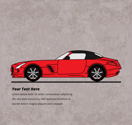Stilvolle rote Auto-Design Vektor-Material