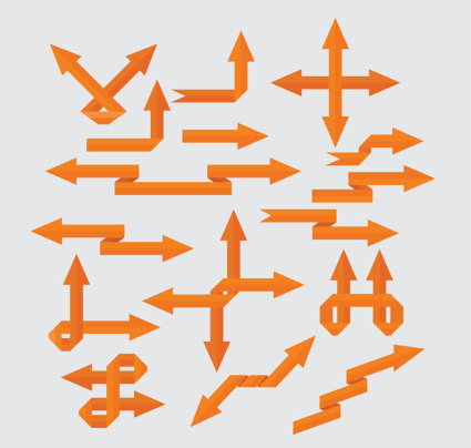 16 Absatz orangefarbenen Papier Pfeil Vektor Material