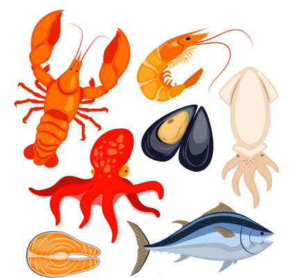 7 Cartoon-marine Leben Vektor Material