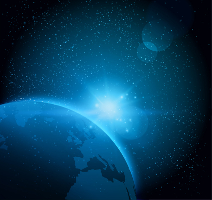 Hellblau Vektor Material Erde und das Universum