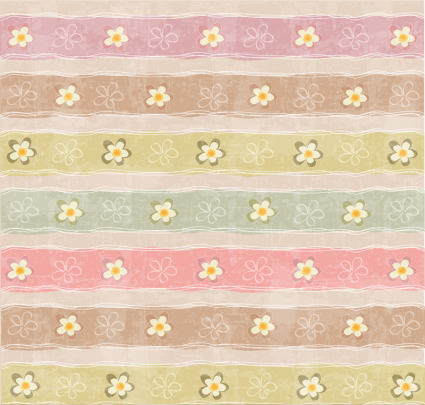 Tun Sie die alten gestreiften Blumen nahtlose Hintergrund Vektor