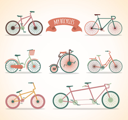 7 kreative Fahrrad-Design Vektor-Material