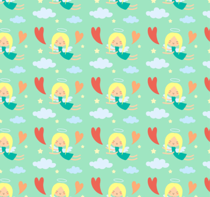 Blonde Engel nahtlose Hintergrund Vektor Material