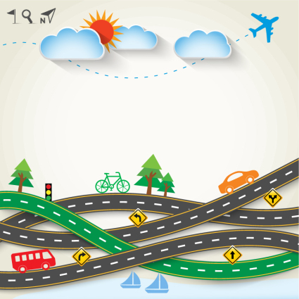 Kreative Autobahn-Tourismus-Clipart Vektor