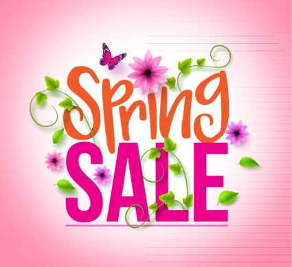Pink Spring Verkauf WordArt Vektor Material