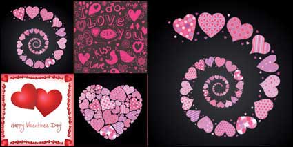4 wunderschöne Valentine Element Vektor Material