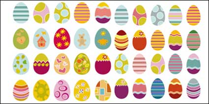 Eine Vielzahl von Ostereiern Vector Material