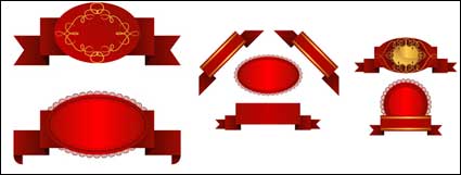 Mehrere Red Ribbon Farbband Vektor Material