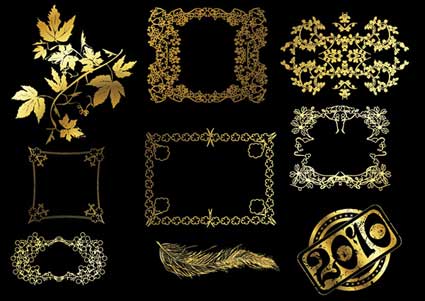 12 Gold-Lochmuster Vektor Material