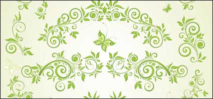 Green Butterfly europäischem Muster Vektor Material