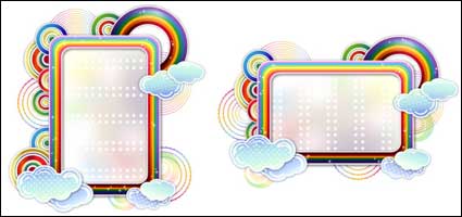 Rainbow Wolken cute Vektor Grenze